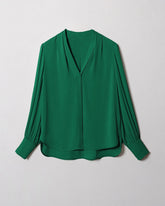 Blouse en Soie à Décolleté en V Profond Chic